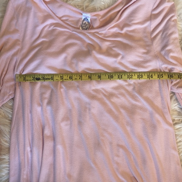 2B Together Womens Peachy Round Neck Lace 3/4 Sleeve Pullover Blouse Top Size M - Picture 3 of 5